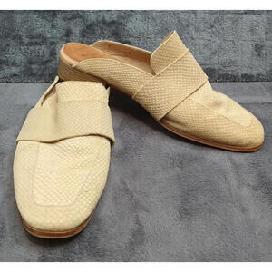 Free People At Ease Women's 40 Tan Snake Embossed Suede Loafer Mules Shoes